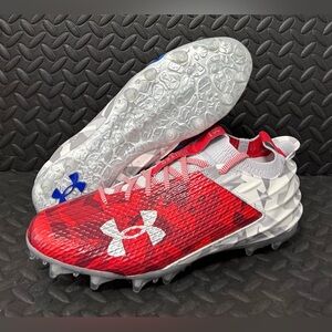 Under Armour Blur Smoke 2.0 USA Freedom Football Cleats 3026341 100 Mens Sz 12.5
